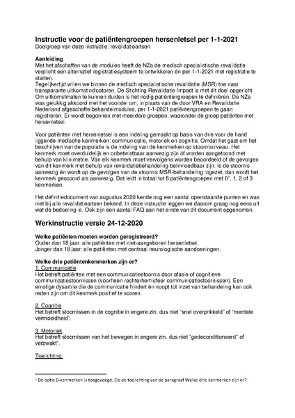 Bestand:Instructie registratie patientengroepen hersenletsel.pdf