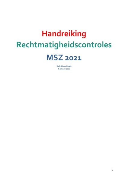 Bestand:Handreiking Rechtmatigheidscontroles MSZ 2021 Handreiking 2021 definitieve versie dd 6 jan 2022.pdf